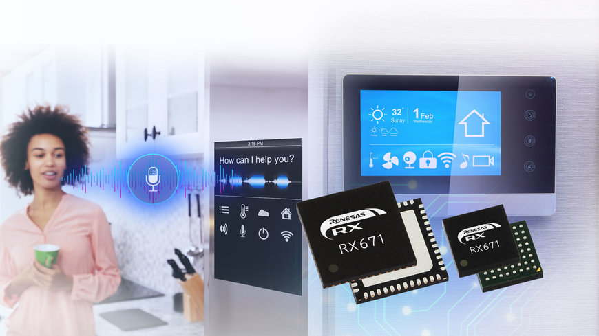 Renesas Lance les Microcontrôleurs RX671 32 Bits Offrant des Performances Elevées et une Efficacité Energétique avec des Fonctions IHM pour un Fonctionnement Sans Contact